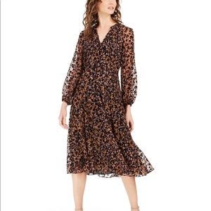 🍭 Tommy Hilfiger Flocked Midi Dress! NWOT